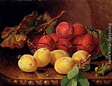 Table Canvas Paintings - Plums On A Table In A Glass Bowl